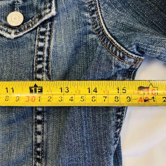 Gap Vintage Denim Jean Jacket Blue Women XS Youth Distressed Farm Hippy Festival - Picture 7 of 12